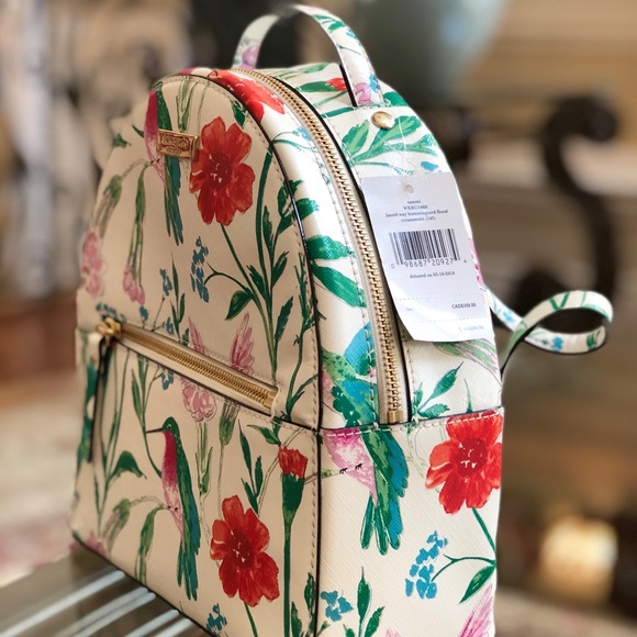 NWT, Kate spade Hummingbird floral backpack&Wallet - Picture 3 of 8
